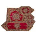 Set de cinq pièces en termeh – 100% soie - Rouge