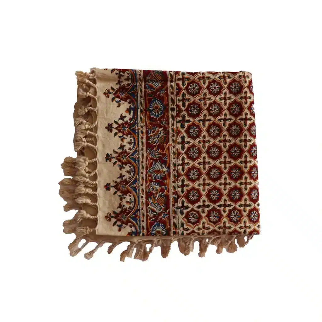 Nappe persane carrée Ghalamkar Khorzogh