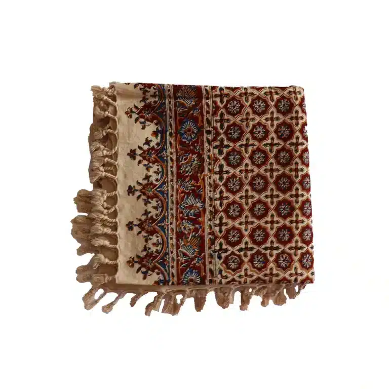 Nappe persane carrée Ghalamkar Khorzogh